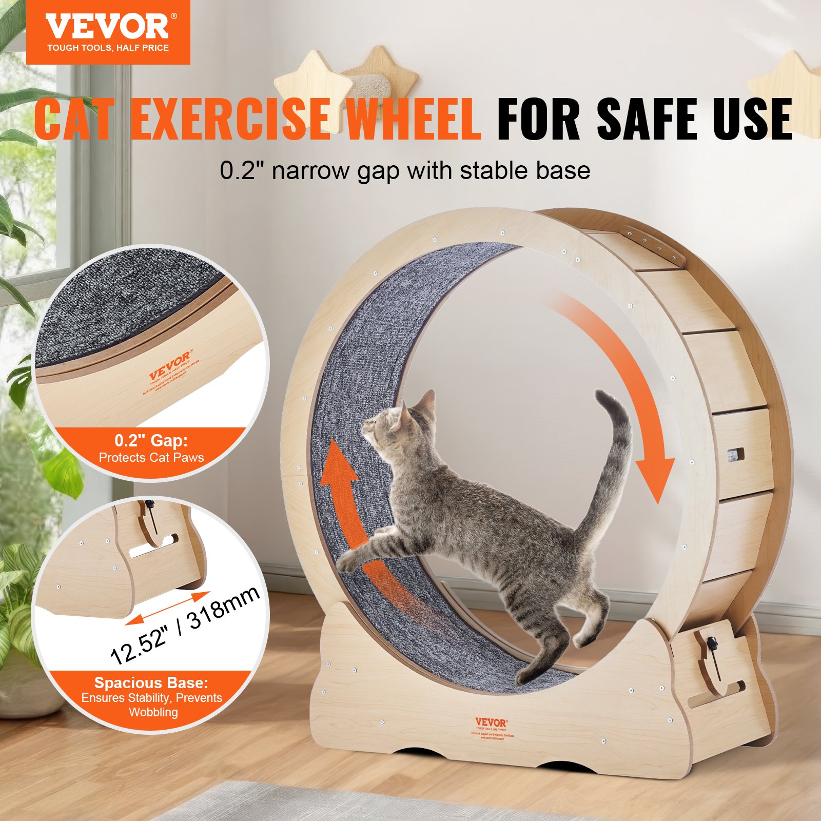Cat Exercise Wheel Large Cat Treadmill Wheel For Indoor Cats 35.8 Inch — image 2