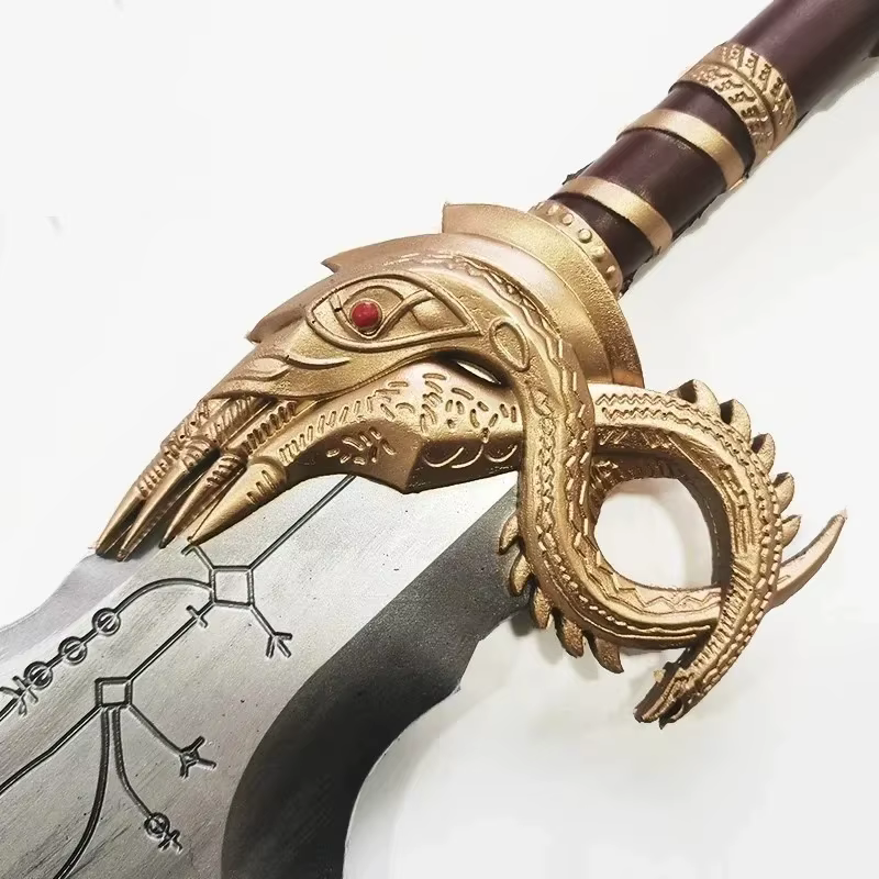 God of War 4 Sword Kratos Cosplay Prop Sabre PU Athena Blade Chaos Ghost Leviathan AXE Real Size Japanese Katana Kid Toy — image 6