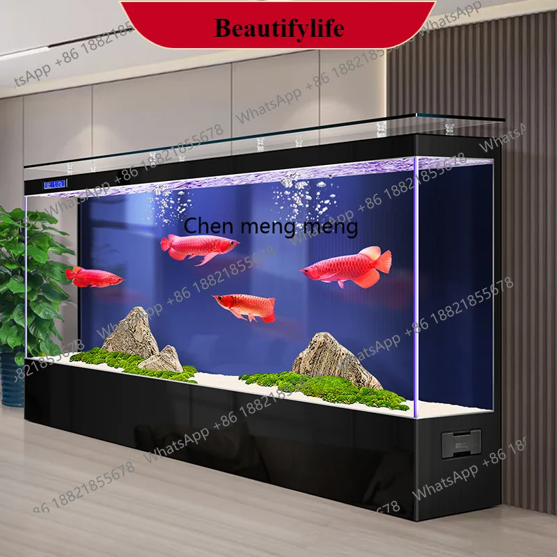 Tanque de peces ecológico G153, gran vidrio ultra-blanco para sala de estar, sin cambio de agua, tanque para peces dorados en pared