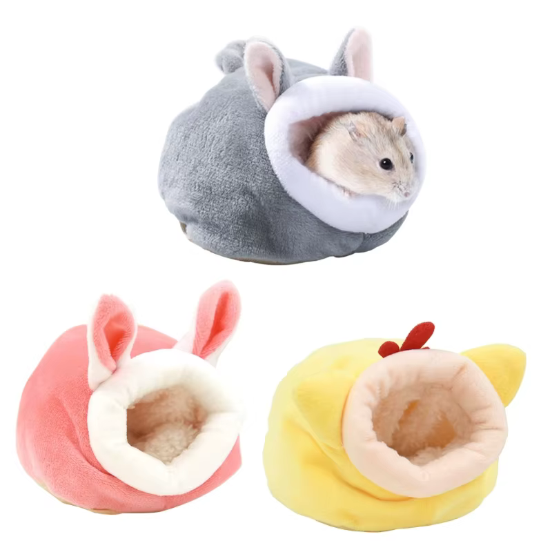 Windproof Hamster Nest Hamster House Glider Guinea Pigs Bunny Winter Plushy Nest — image 1