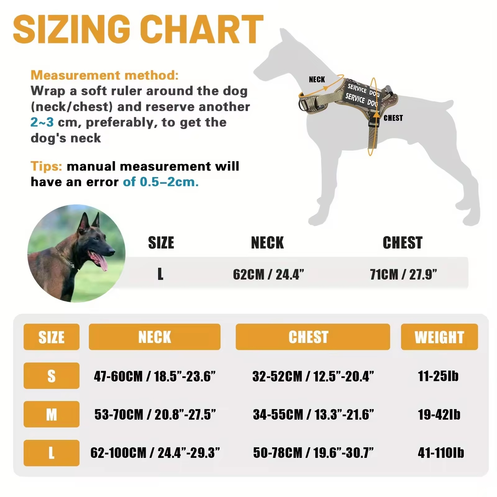 Arnés Táctico para Perros de Servicio con Manija, Vestido Reflectorizable y Ajustable para Caminar y Entrenar Sin Resistencia — imagen 4