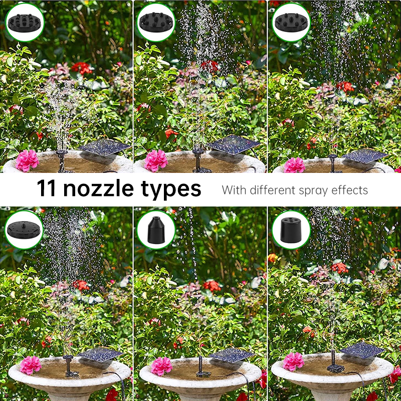 Solar-Powered Mini Fountain Pump – 200L/H Brushless Pump with 4 Spray Nozzles for Garden, Pond & Fish Tank — image 5