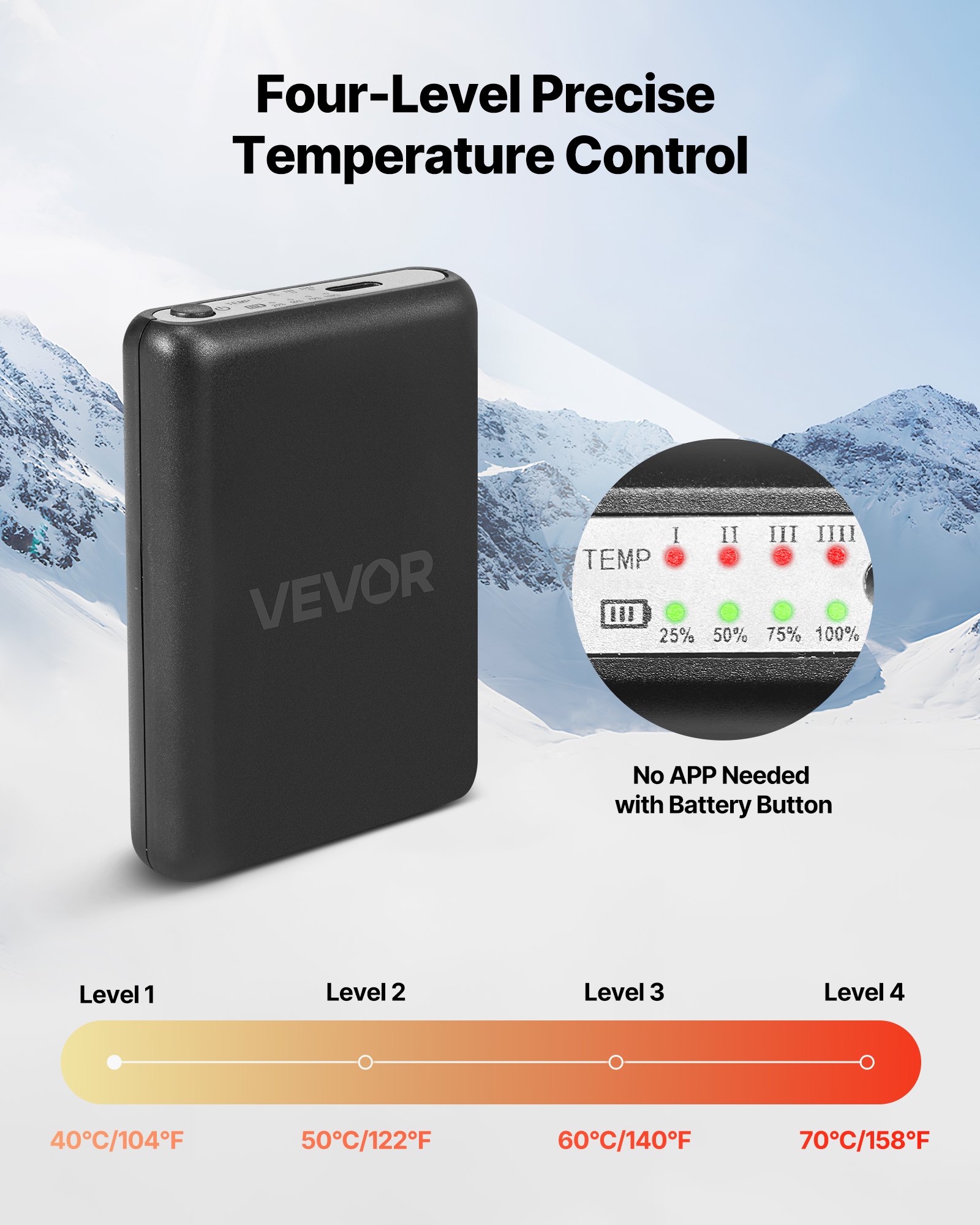 Calcetines Calentadores con Batería de 5000mAh, Nivel de Calor Variable, Calcetines Eléctricos para Hombres y Mujeres, Aislamiento de los Pies para Caza, Equitación, Camping, Senderismo, Esquí — imagen 2