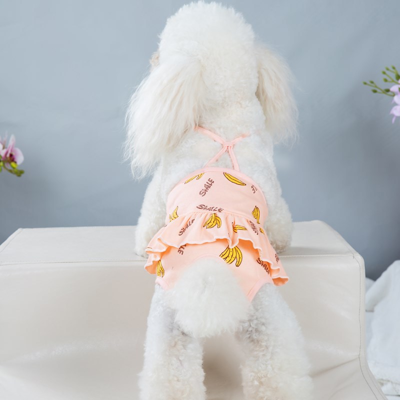 New Pet Physiological Pants Banana Print Strap Small Dog Bitches Hygiene Pants Dog Menstrual Pants — image 2