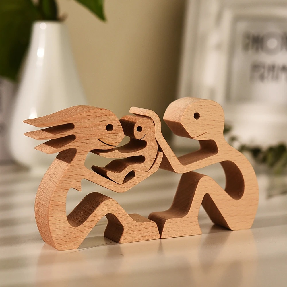 Escultura de Madera para Decoración de Hogar con Perro y Dueño - Regalo de Navidad para Amantes de los Animales — imagen 43