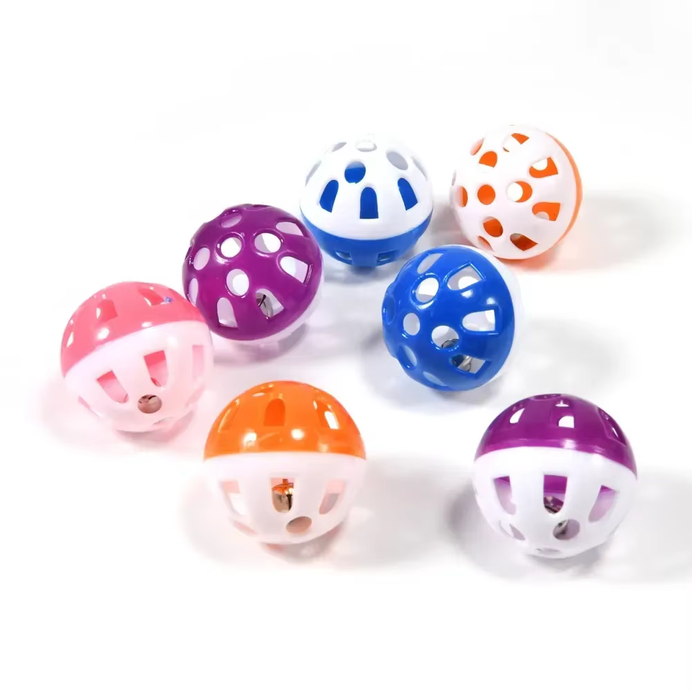 10 piezas de juguete para pájaro colorido hueco campana pelota divertida para loros y canarios — imagen 4