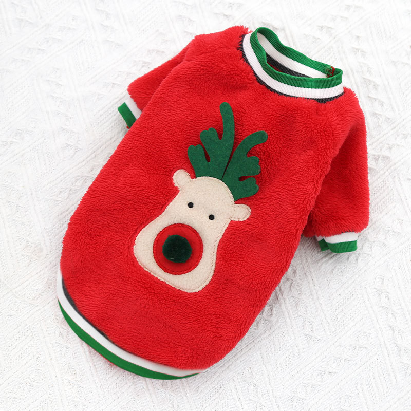 Small medium and large dogs Christmas pet supplies clothes teddy bears cotton coats — image 15