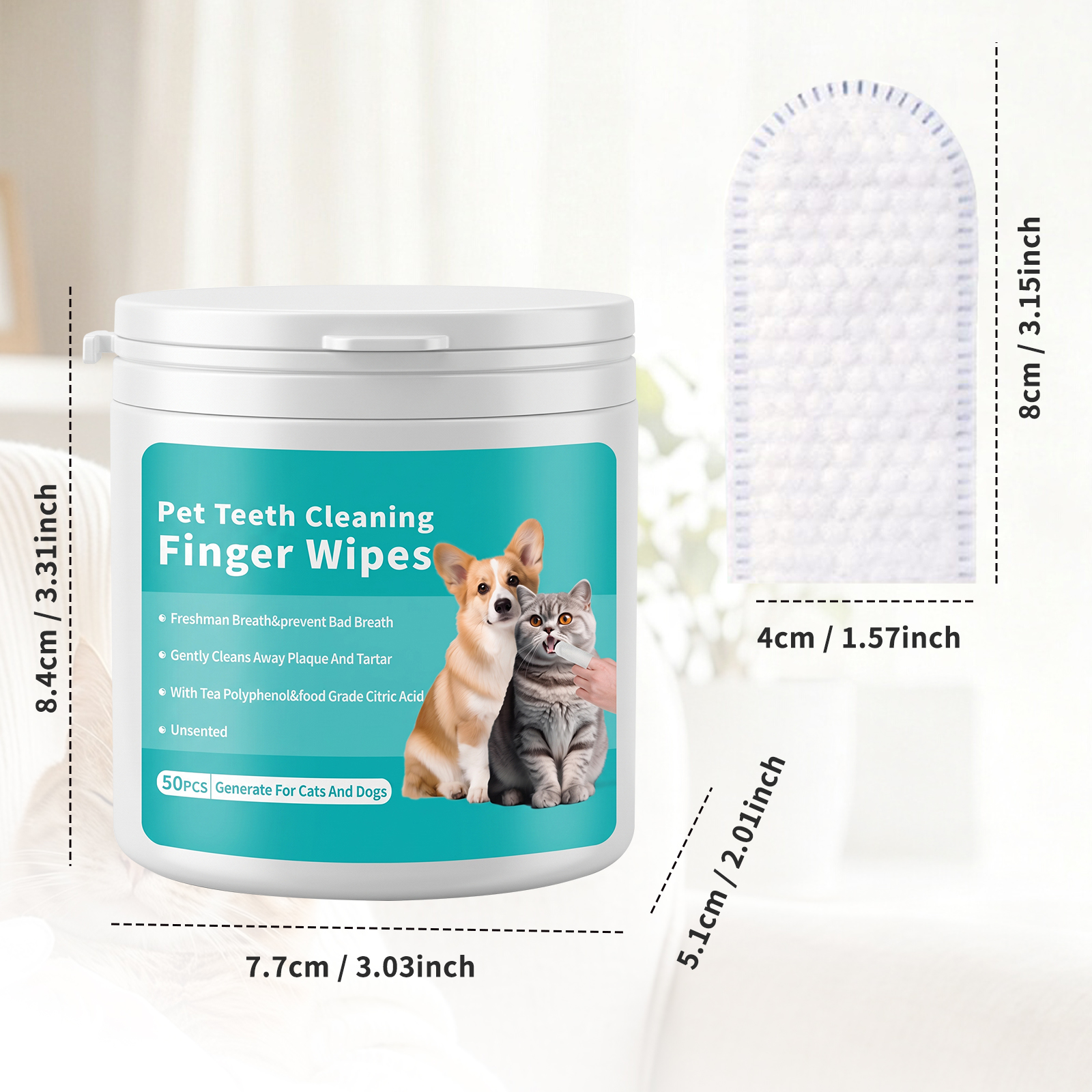 Solo Recogida en Tienda - Toallitas Húmedas para Cepillos de Dientes de Mascotas (50 Piezas) — imagen 4