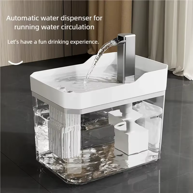 Cat Water Fountain 1.5L Transparent Pet Water Dispenser Ultra Quiet Circulating Filter Auto Power Off Drinking Fountain for Pets — image 2
