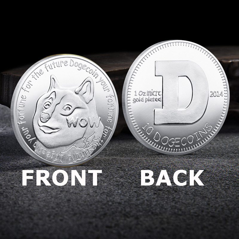Moneda Comemorativa de Oro Galvanizado con Patrón Cómico de Perros para Coleccionistas y Regalos Dogecoin — imagen 2