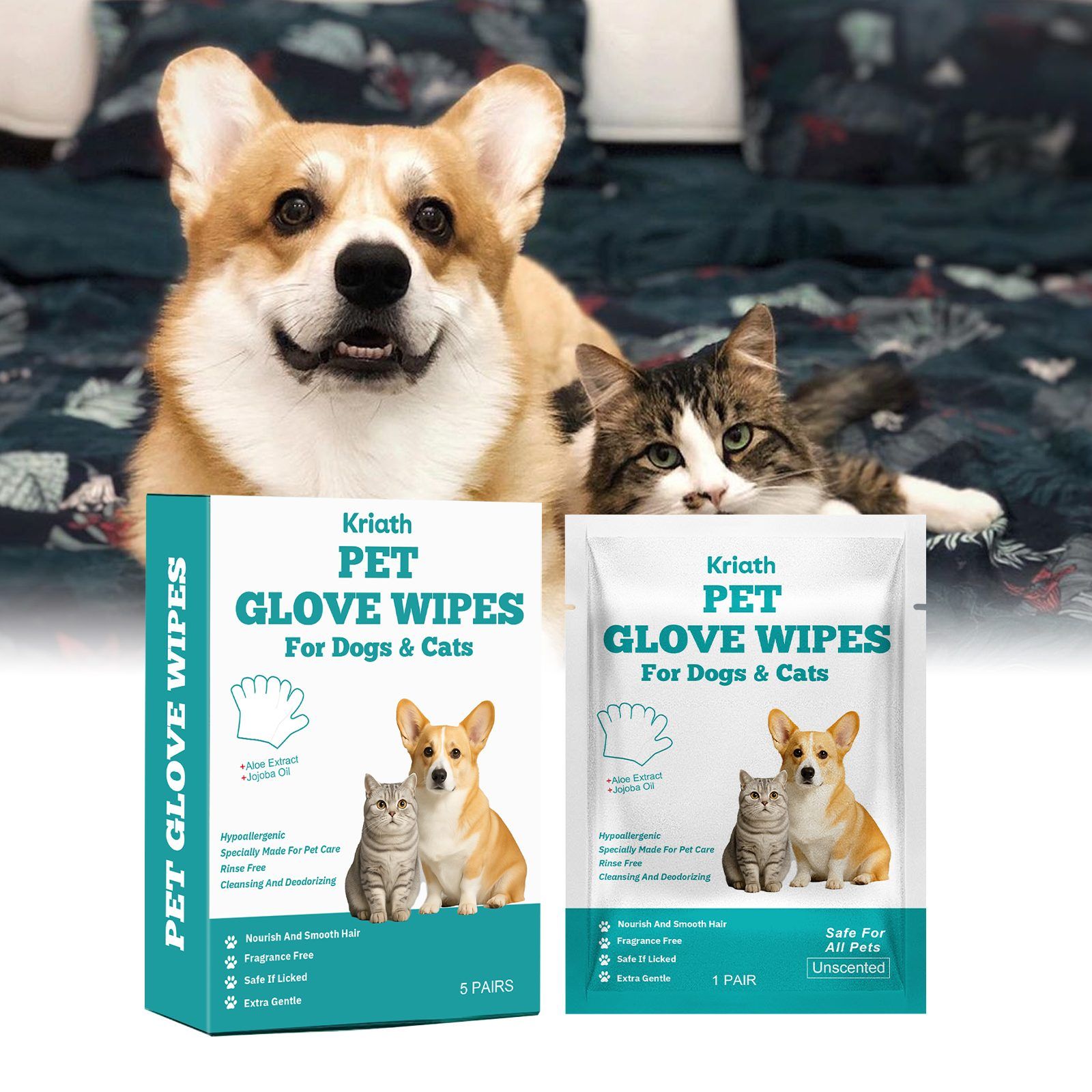 Kriath Disposable Pet Glove Wipes, 5 Pieces — image 6