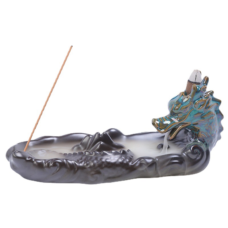 Fornillo de Aromaterapia con Retroceso de Humo en Cerámica para Decoración Hogareña - Dragón Chino de Incienso Creativo — imagen 5