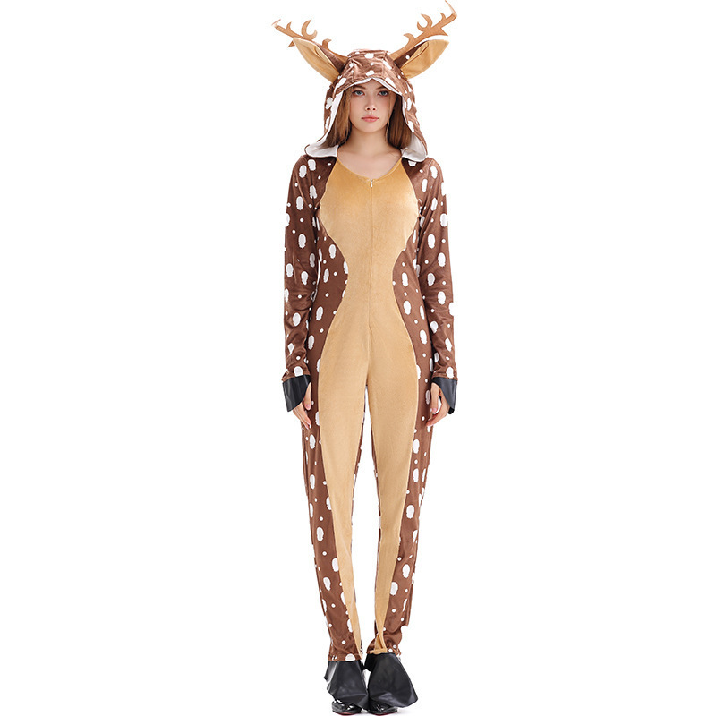 Christmas Costume Cosplay Cute Deer Animal Outfit Khaki Spotted Fawn Stage Performance Clothing — image 6