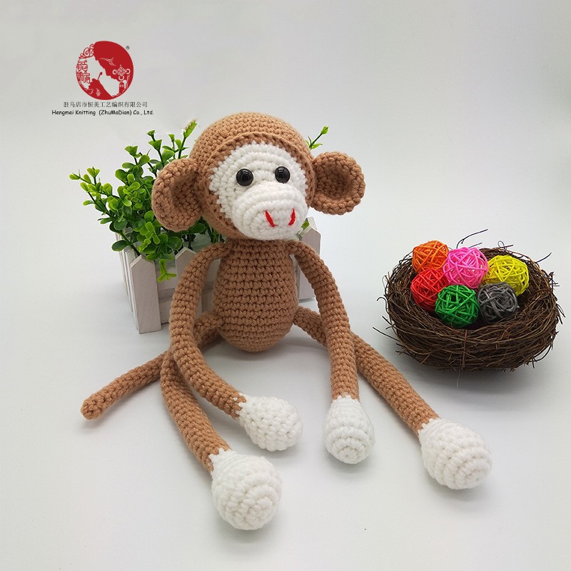 Creative Spider Monkey Plush Toy - Handmade Crochet Knitted Yarn Doll — image 7