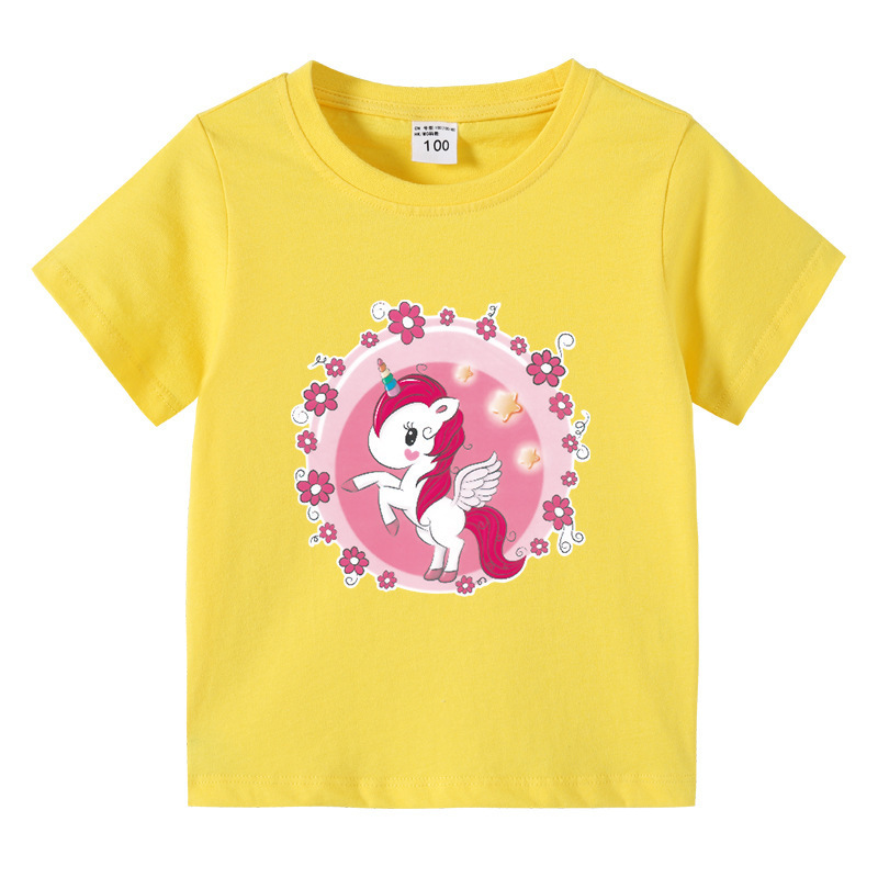 Unicorn children's summer outfit short sleeved T-shirt — image 6