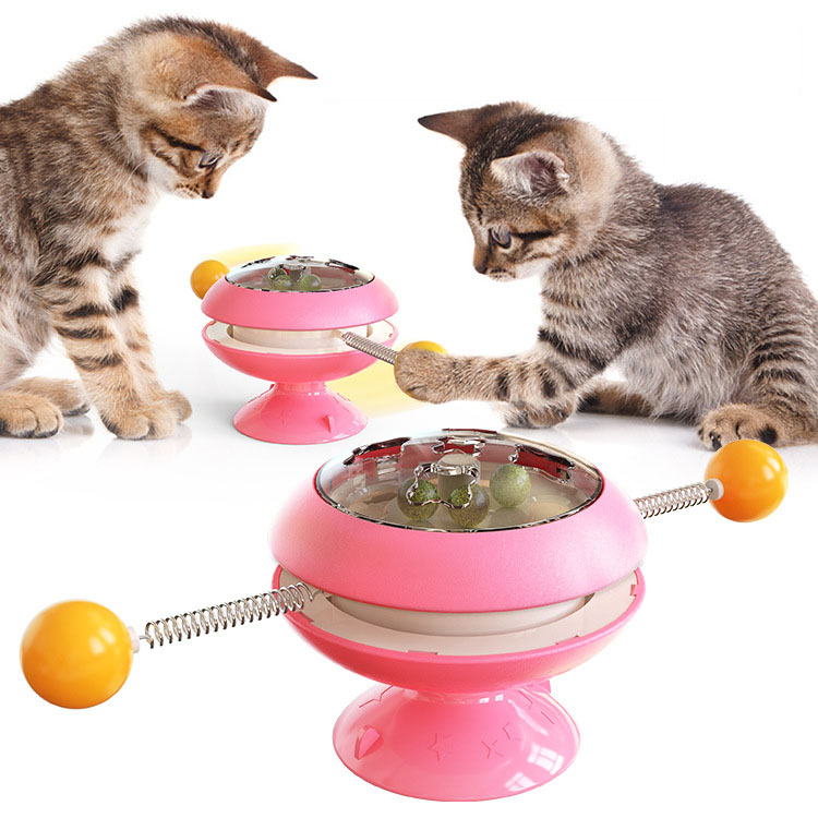Turntable Cat Toy Teasing Cat Stick Cat Fighting Catnip Ball Pet Supplies — image 1