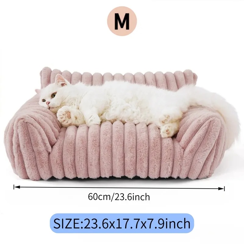 Cama Sofá para Gatos Adorables - Colchones de Pelo Suave con Forro Limpiable y Removible, Cunas de Gatos Fofos para Hogares Modernos — imagen 11