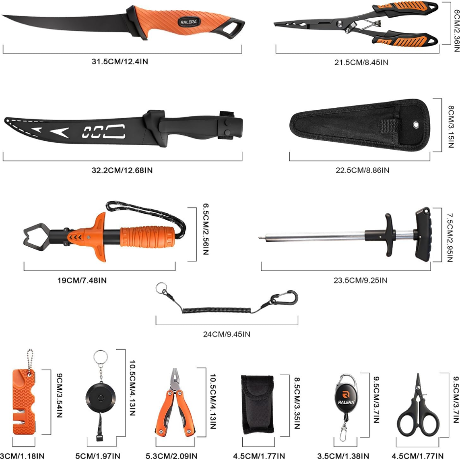 Fishing Fillet Knife Set With Pliers, Measuring Tape & Non-Slip Grip — image 4