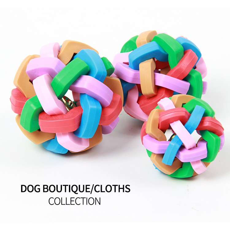 Juguetes para mascotas Pelota de Campana Colorida TPR Sonora Juguete para Perros Resistente a Mordeduras Educación Canina — imagen 1
