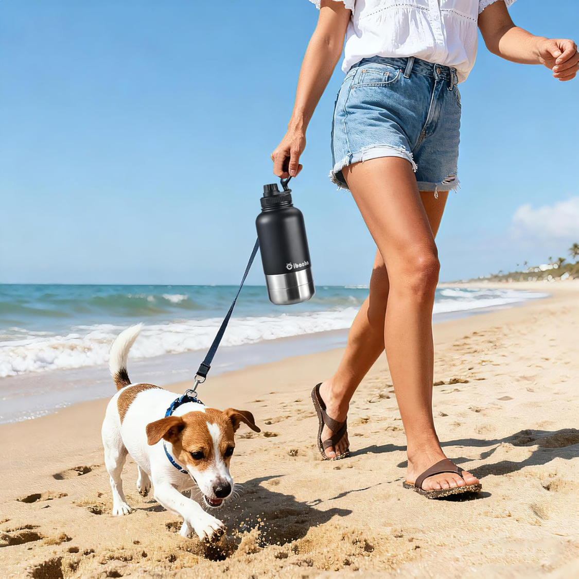 Insulated Dog Water Bottle With 2 Bowls, Portable Pet Hydration For Travel — image 2