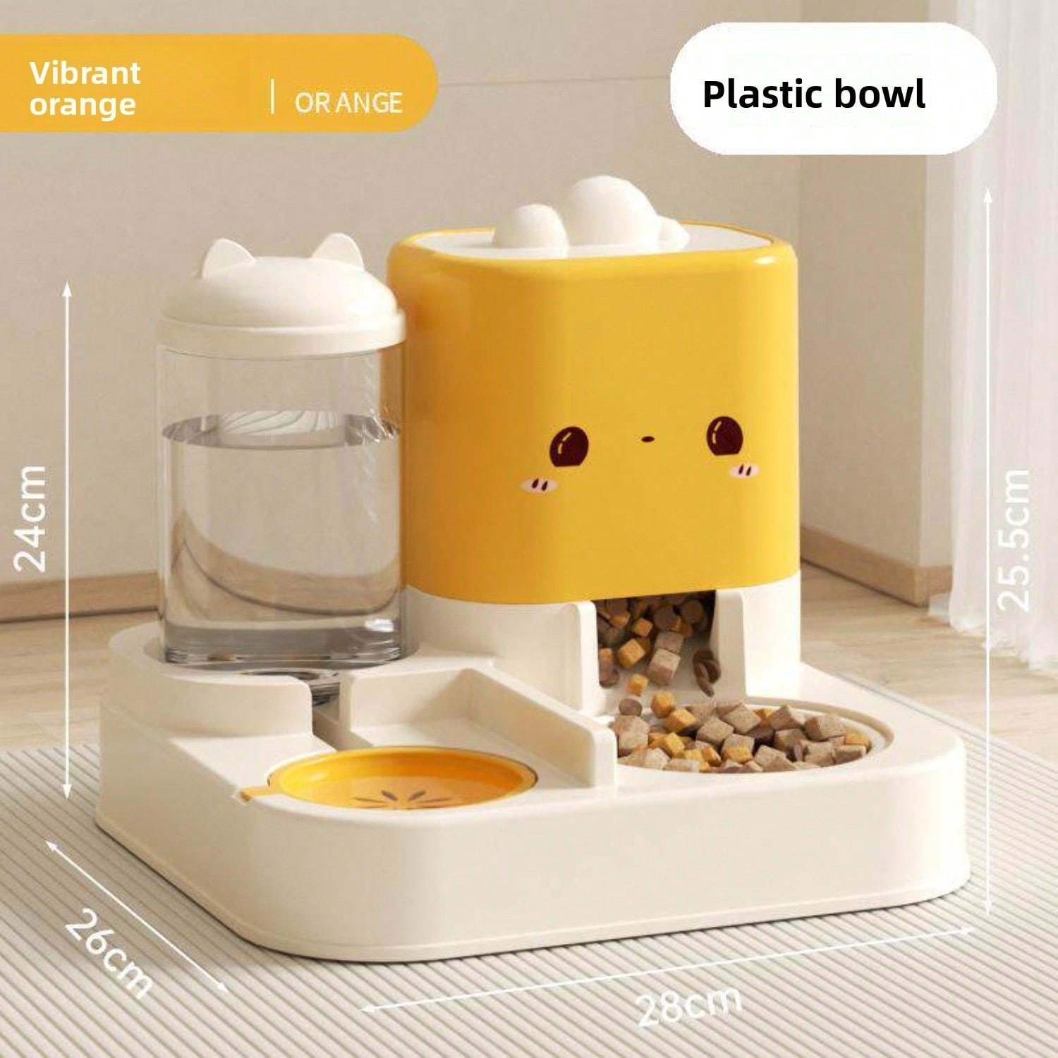 Comedero y Dispensador de Agua Automático 2 en 1 para Mascotas, Gran Capacidad Comedero de 2300ML y Bowl de Agua de 1000ML, Relleno por Gravedad, Antiderrame, Bowl Estable de Comida y Agua para Gatos y Perros, Disponible en Amarillo, Rosa y Verde — imagen 7