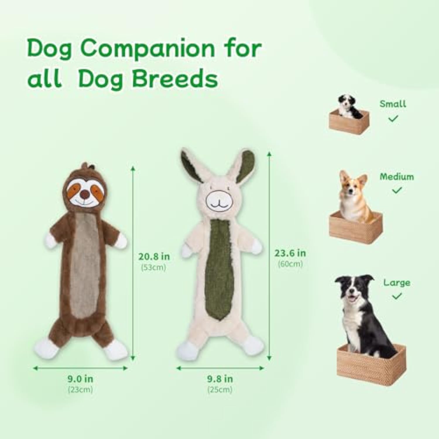 No Stuffing Crinkle Dog Toys, Unbreakable Plush Squeaky Dog Toys For Heavy Chewers Interactive Dog Toys For Large Medium Small Dogs, Unstuffed Doggie Toys For Aggressive Chewers — image 7