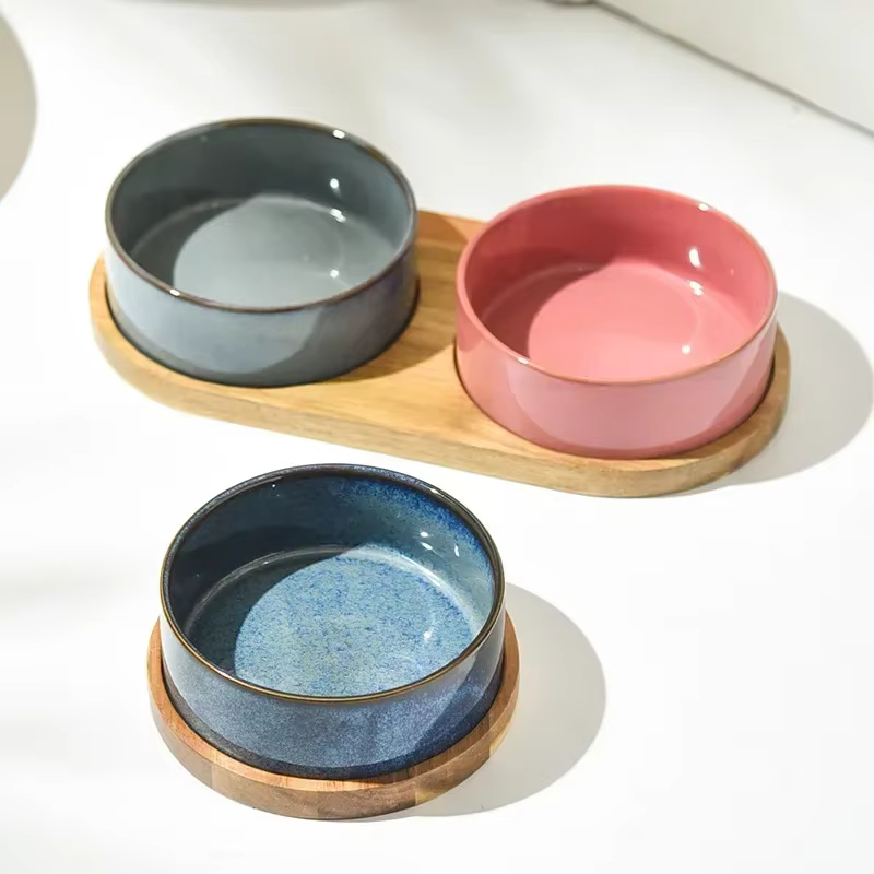 Cat Bowl Cat Food Bowl Ceramic Pet Food Water Feeder Small and Medium-sized Dogs Protection Spine Protection Rollover Prevention — image 4