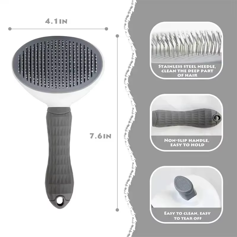 Pet Dog Brush Cat Comb Self Cleaning Pet Hair Remover Brush For Dogs Cats Grooming Tools Pets Dematting Comb Dogs Accessories — image 4
