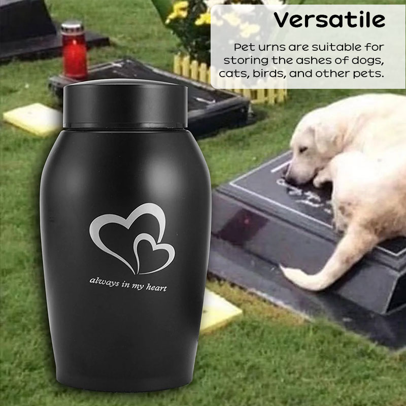 Urnas de Recuerdo para Mascotas en Acero Inoxidable: Negro Portátil y Resistentes a la Humedad, Conservador de Cenizas Pequeñas para Animales de Compañía — imagen 5