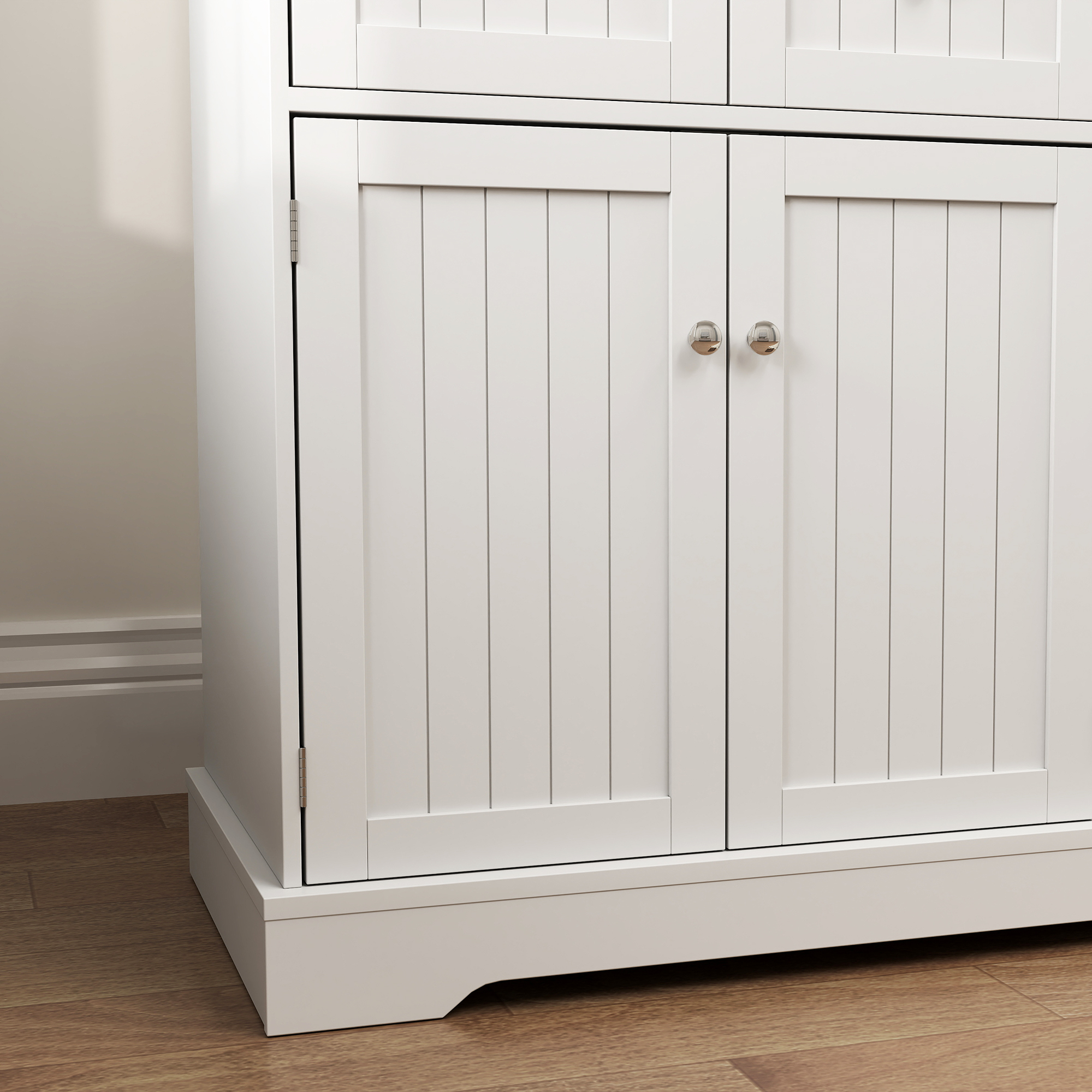 Caja de Arena para Gatos con Almacenamiento y Kit Anti-derribo, 99 cm x 46 cm x 80 cm, Blanco — imagen 6