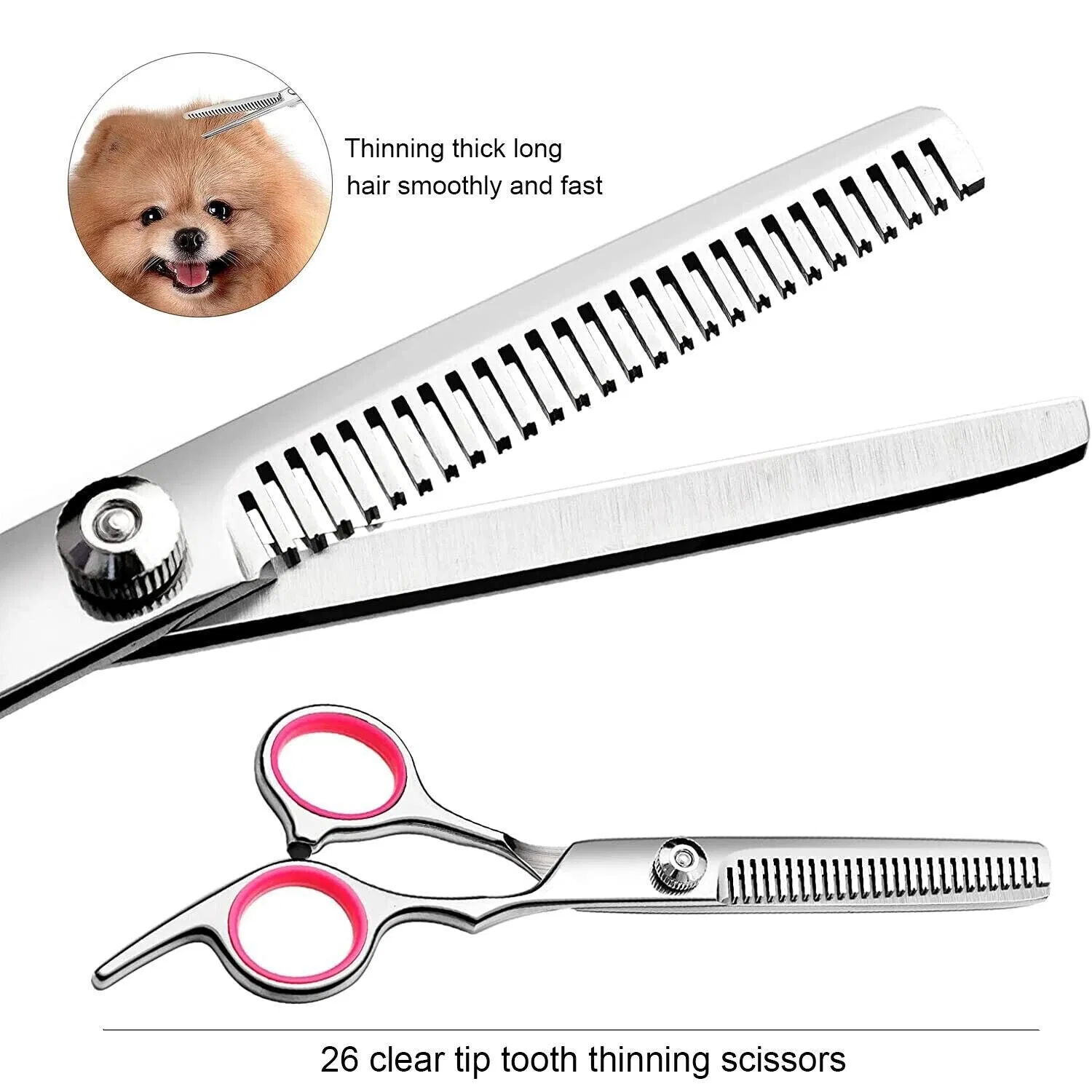 Pet Dog Grooming Scissors Stainless Straight Curved Thinning Shears Trimmer Kits — image 9