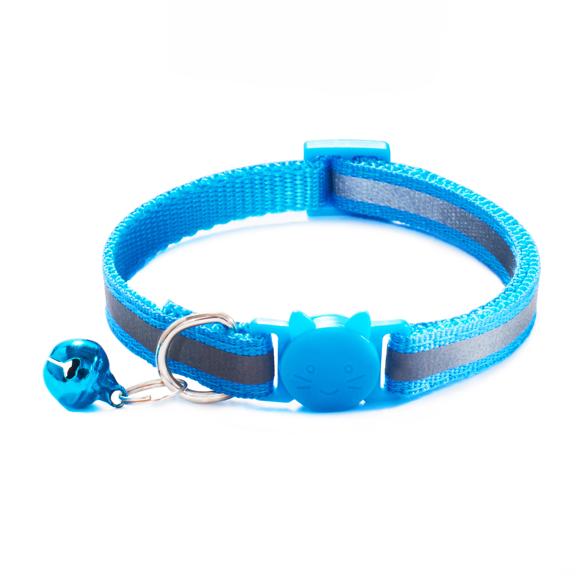 1.0 Colorful Reflective Cat Head Safety Clasp Collar Cat Collar Pet Cat Bell — image 10