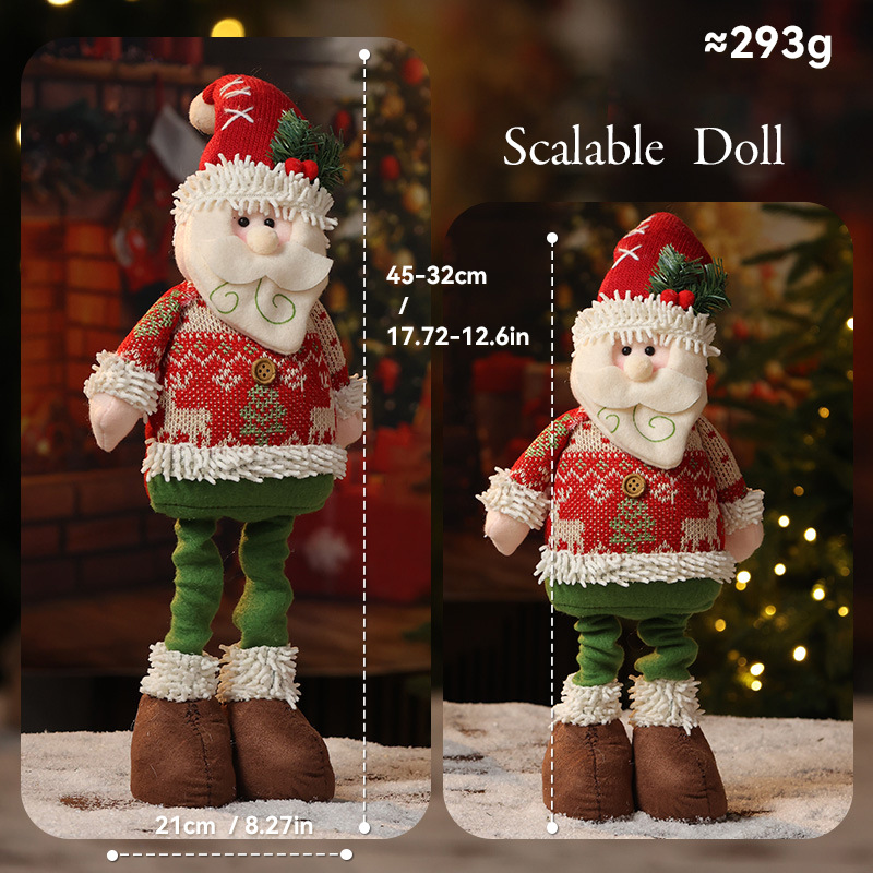Christmas Stretchy Creative Dolls, Knit-Style Santa Claus, Snowman Reindeer Figurines Holiday Decoration — image 8