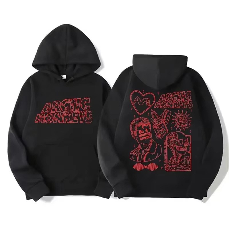 Vintage Rock Arctic Monkeys Album Print Black Hoodie Men's Y2K Sweatshirt — image 13