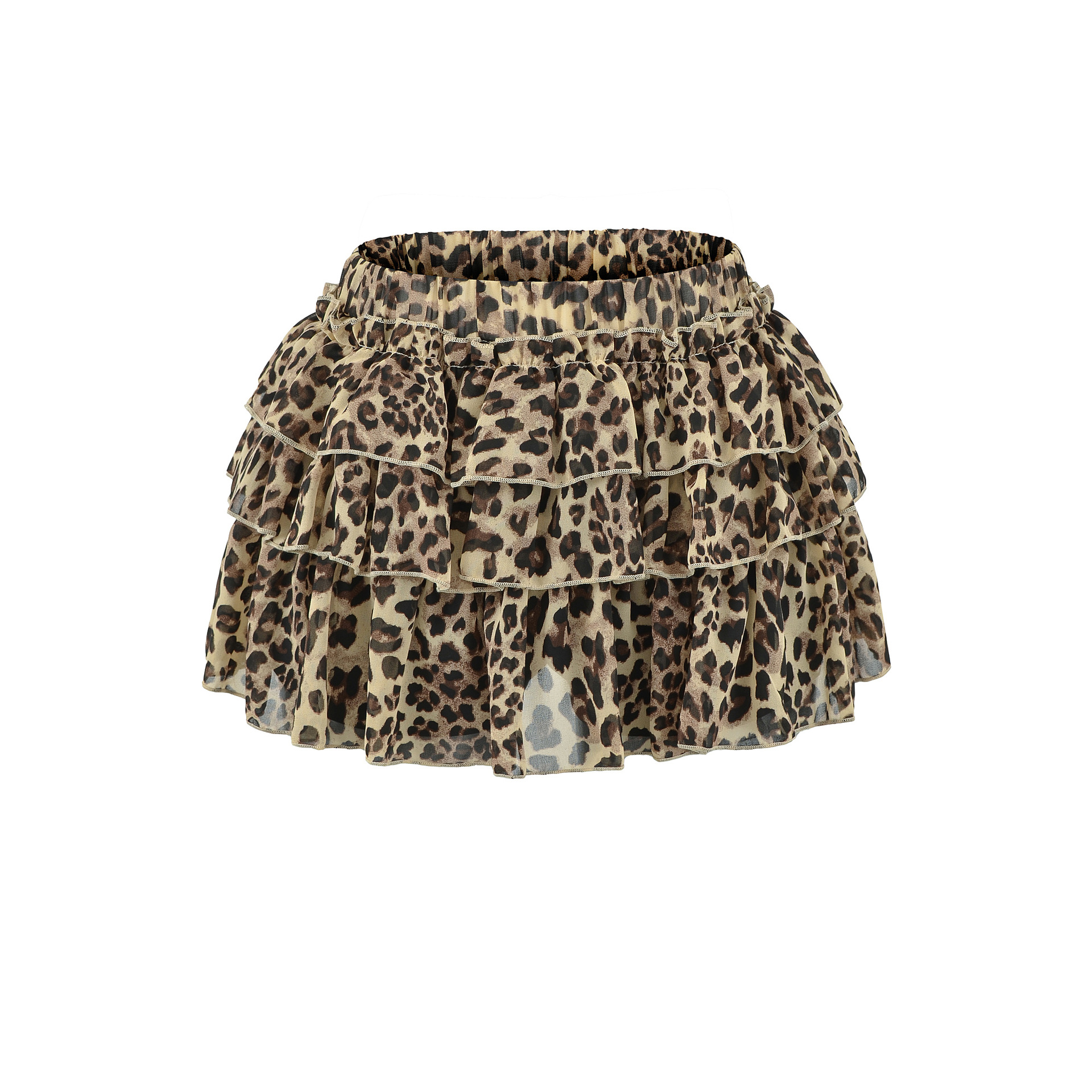 Leopard print hip hugging short skirt — image 1
