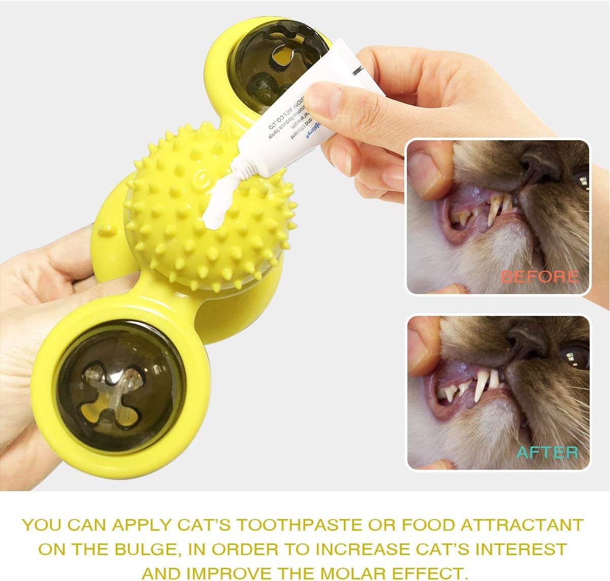 Animal Doll Stuffed Cat Pet Catnip Grass Toy Interactive Windmill Cat Toys With Catnip Cat Toys For Indoor Cats Funny Kitten Toys With LED Light Ball Suction Cup Cat Nip Toy For Cat Chew Exerc — image 1