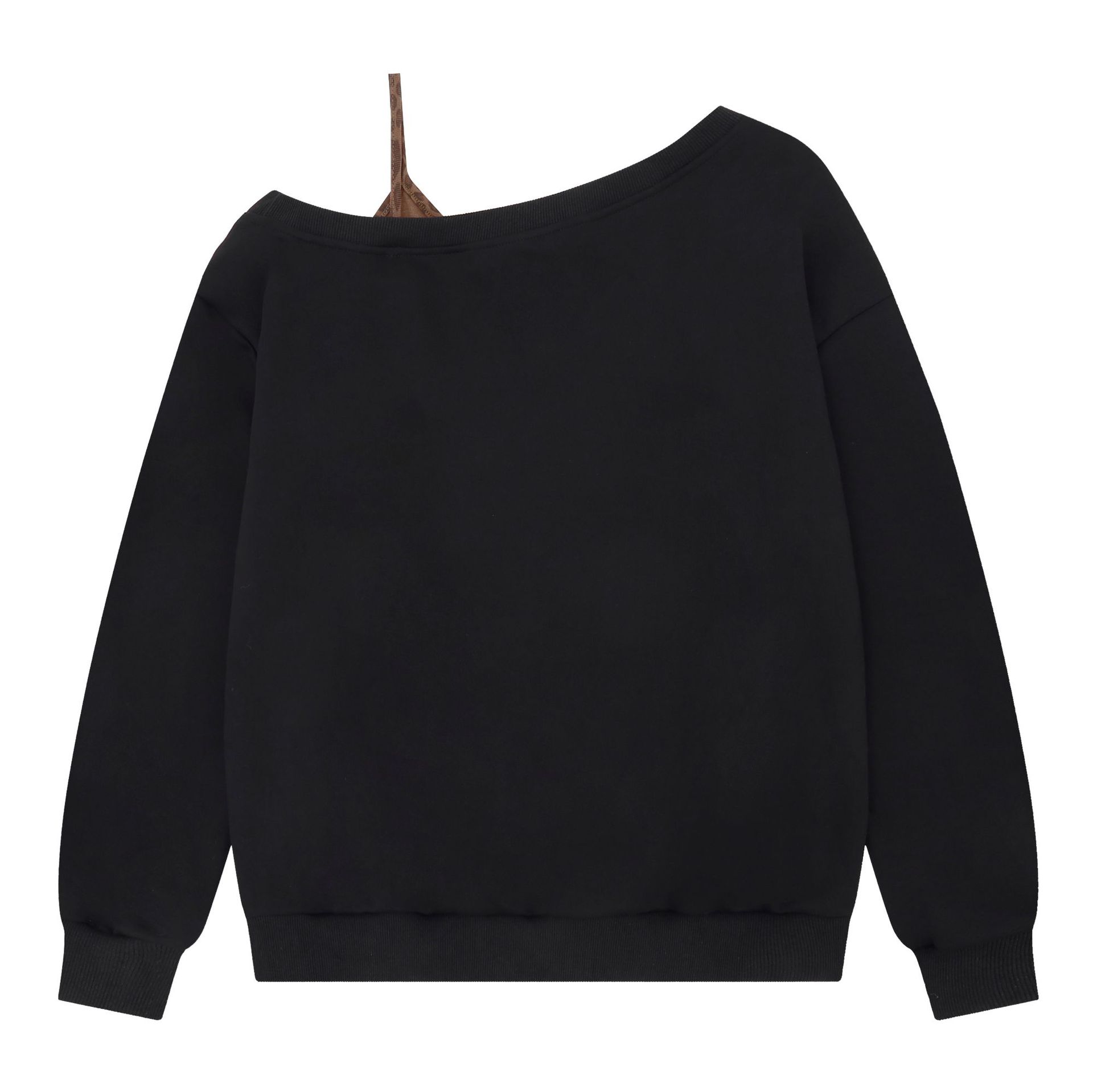 Loose Leopard Print Letter Print Off Shoulder Long Sleeve Sweatshirt Women — image 4