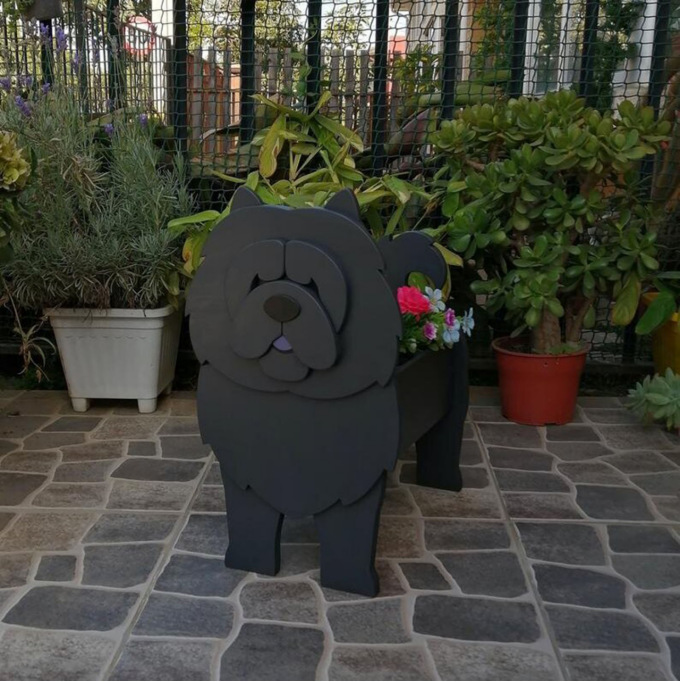 New Supply Garden Art Decoration Dog Flower Pot Planter Cat Stand Flower Pot — image 17