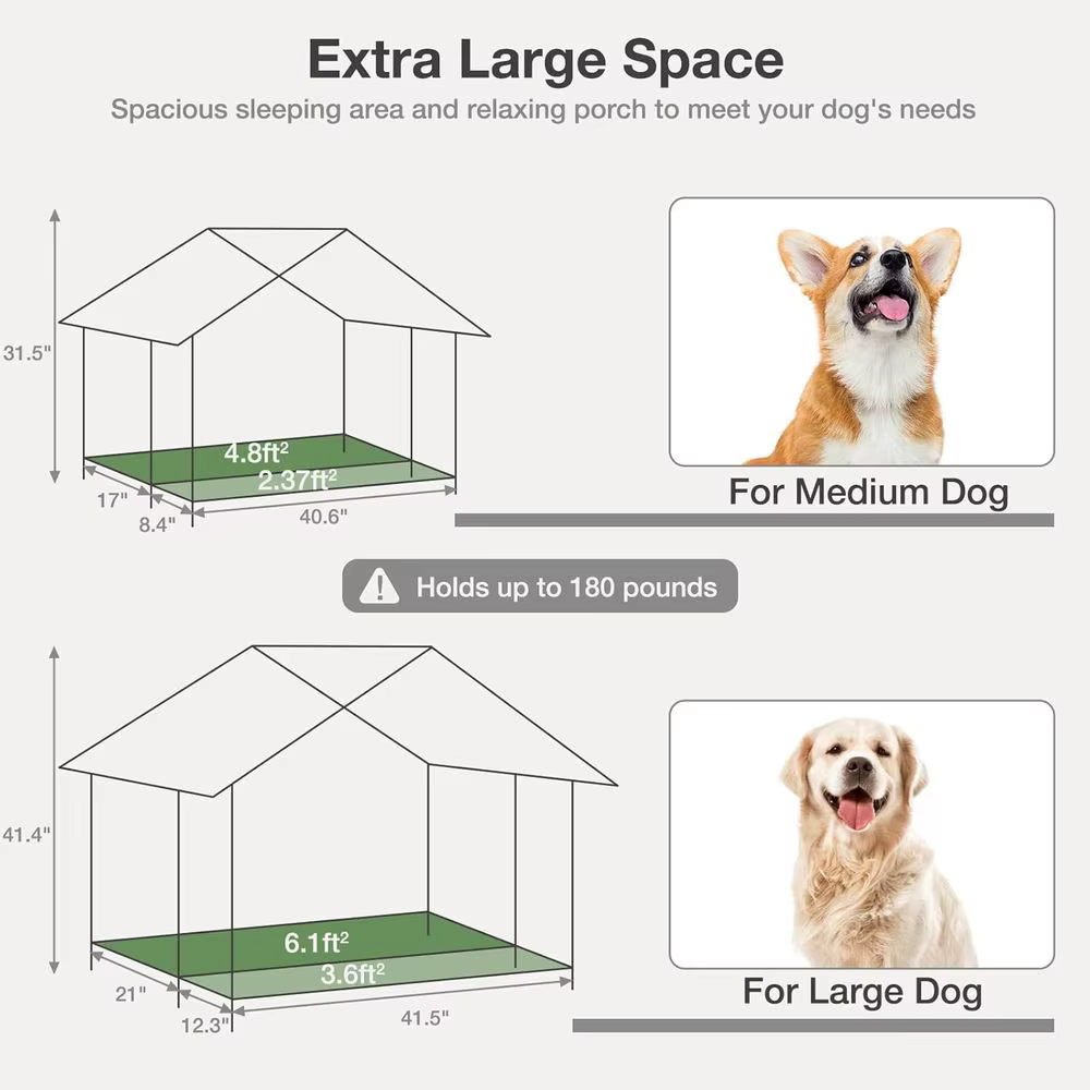 Large Weatherproof Outdoor Dog House - Durable Iron Frame for Indoor and Outdoor Use — image 5