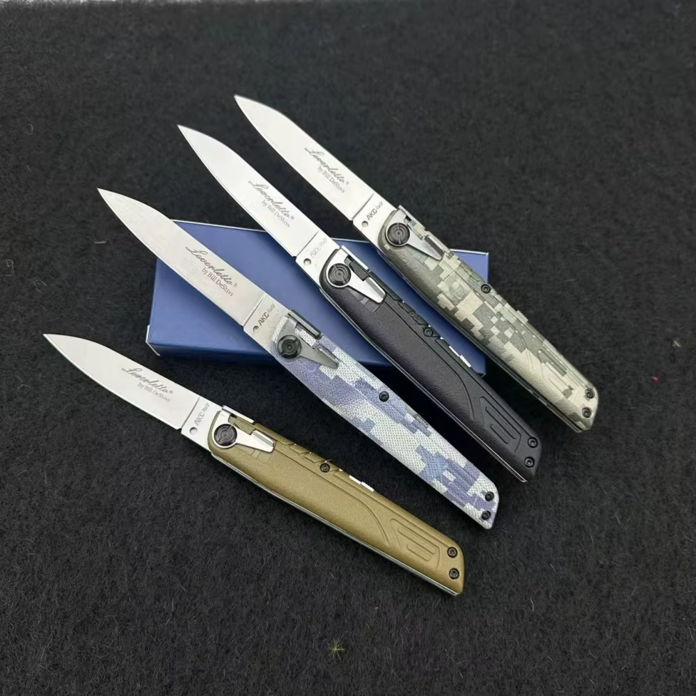 AKC ITALY LEVERLETTO Bill DeShivsOutdoor Hunting Pocket Knife ABS Handle 440C Blade EDC Outdoor Hunting Survival Camping Knives — image 5