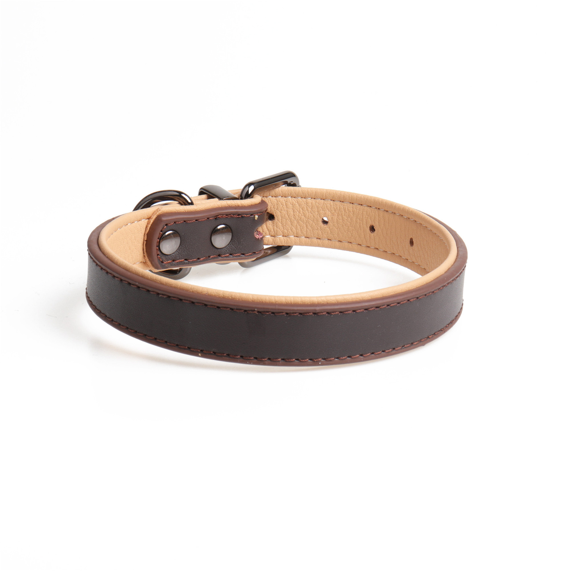 New High-Quality Leather Pet Collar Soft Double Leather Collar — image 6