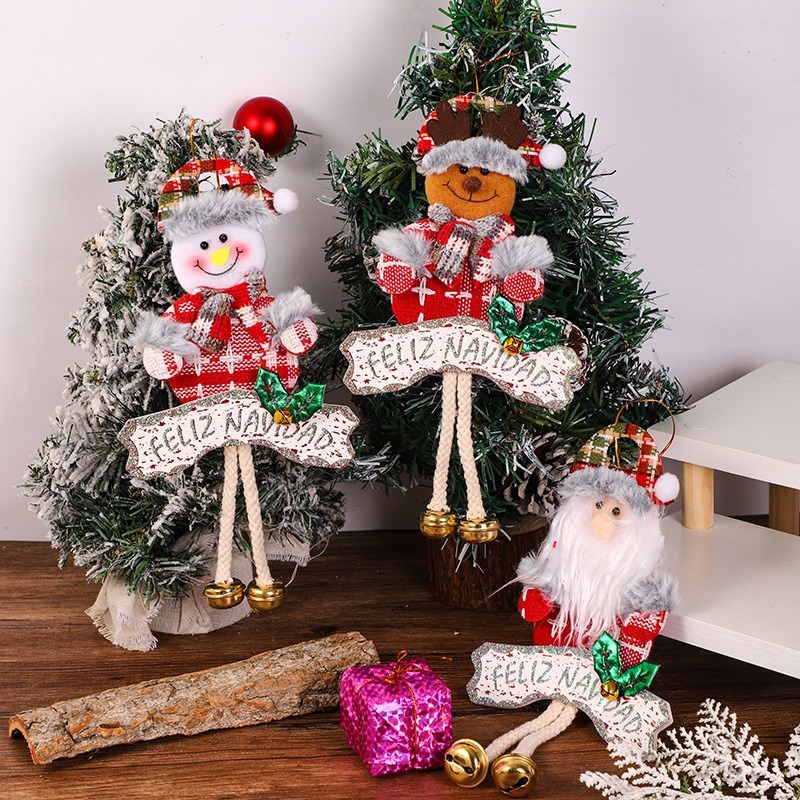 Old Man Snowman Deer Shopping Mall Hotel Window Bell Pendant Christmas Tree Small Pendant — image 5