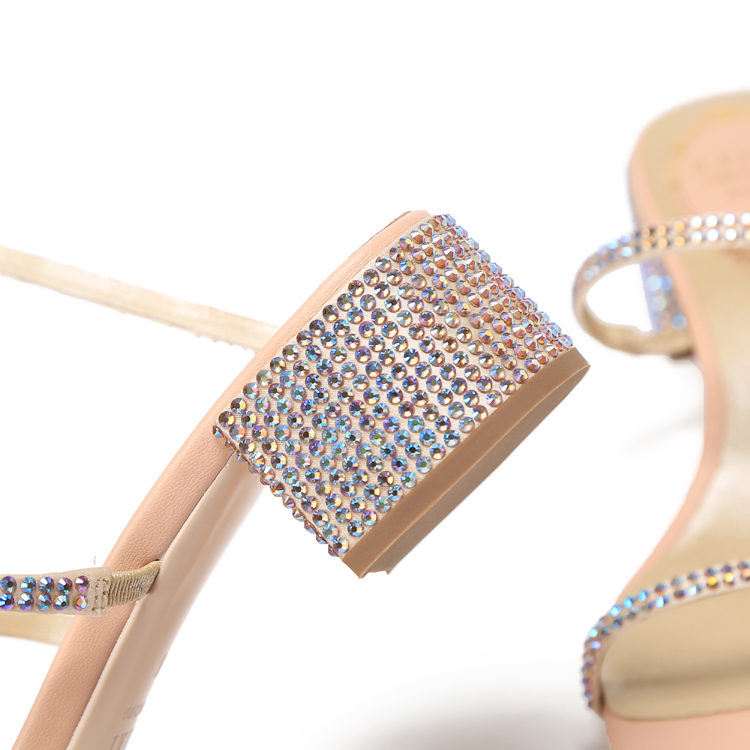 Summer Crystal Gladiator Sandals Women Open Toe Square Heels Sandals Women Fashion Party Dress Snake Strap Shoes — image 5