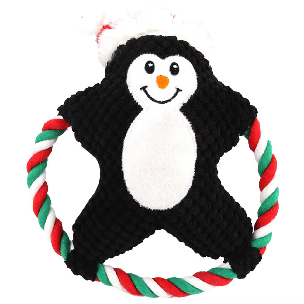 Christmas Santa Claus Pet Dog Toys Chew Squeaker Pet Plush Toys For Dogs Cute Biting Rope Sound Toys — image 15