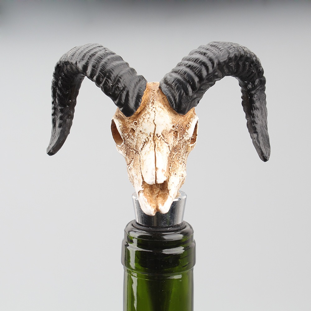 Antelope horn skull wine cork red wine bottle ornament — image 6