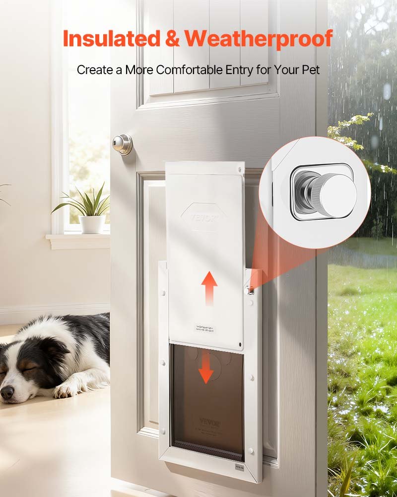 Puerta para Mascotas Grande, Con Dos Bisagras Magnéticas y Estructura Metálica, Fuerte y Resistente al Tiempo, Acceso Fácil para Perros en Interiores y Exteriores — imagen 3