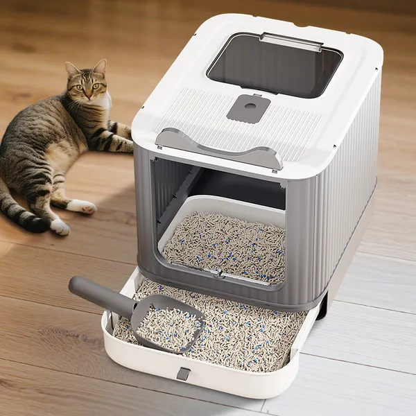 Caja de Arena para Gatos Elevada y Sin Escape, Blanco Elf, Hecha de Materiales Resistentes y Duraderos, Ideal también para Hogares con Más de un Gato — imagen 5