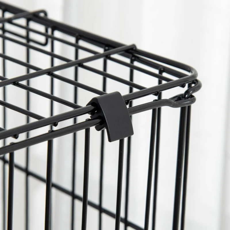 4-Level Small Animal Cage Rabbit Hutch With Universal Lockable Wheels, Slide-out Tray For Bunny, Chinchillas, Ferret, Black — imagen 10