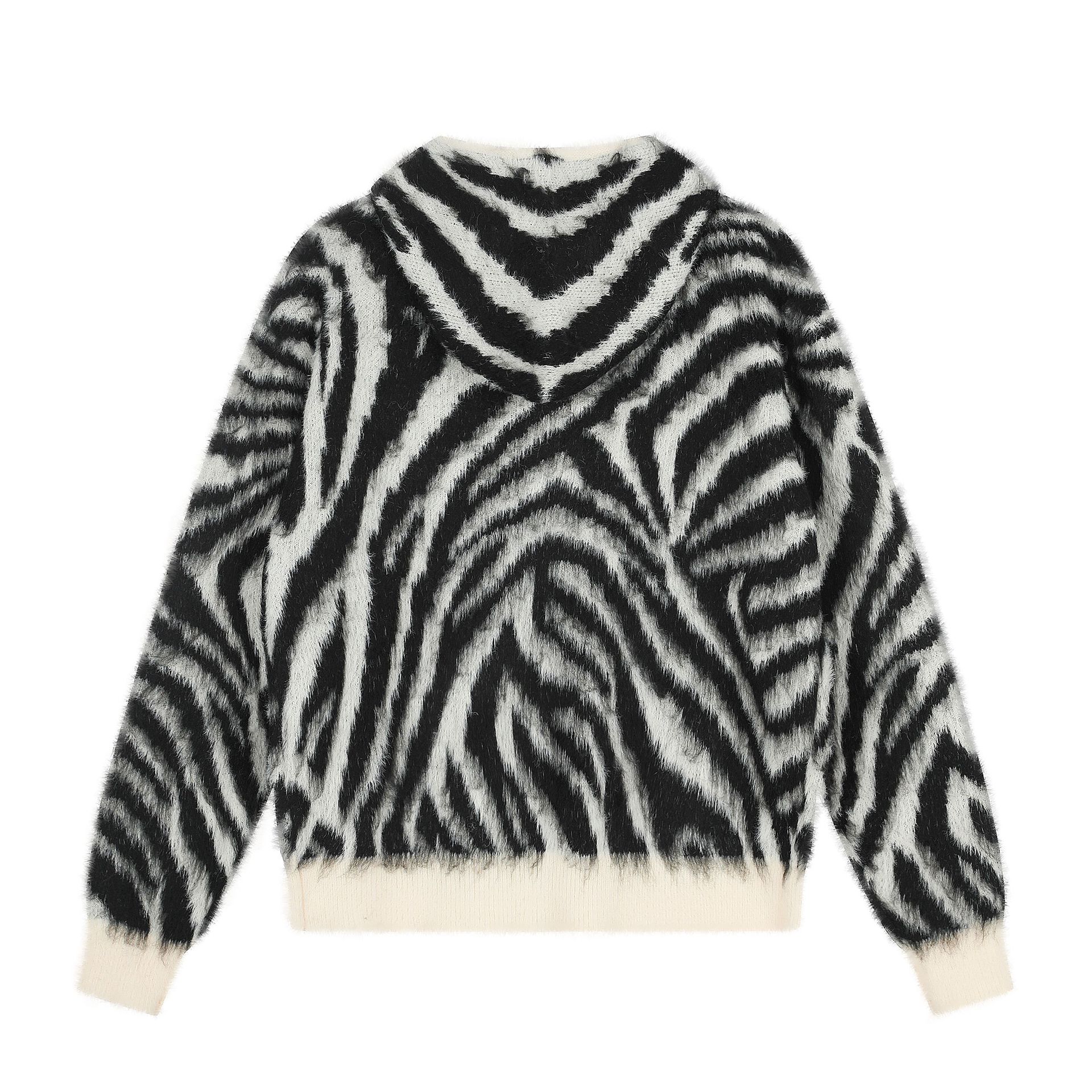 Zipper Zebra Pattern Sweater — image 3
