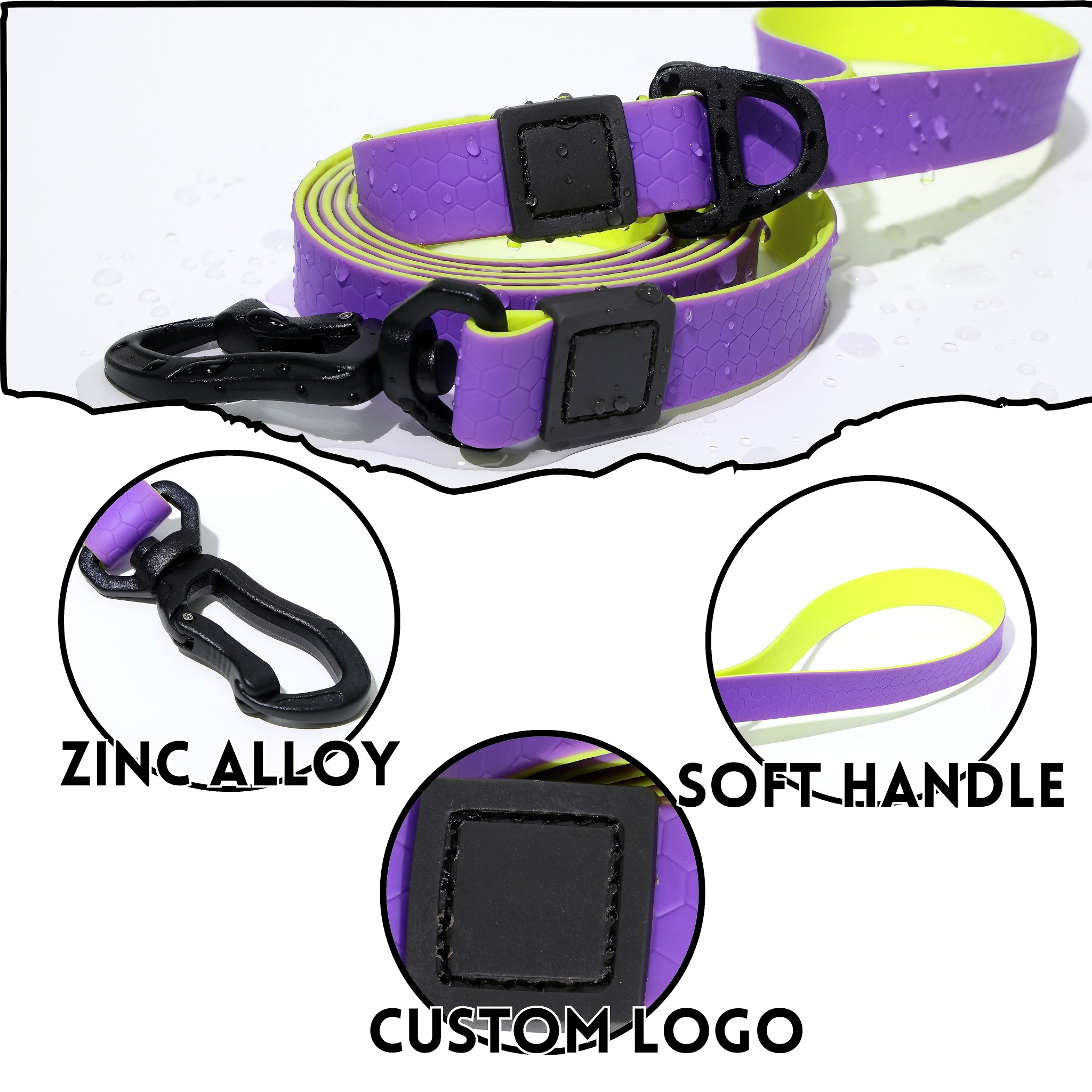 Set de Guía para Mascotas con Superficie Embossada en Miel y Dos Colores: Elegancia y Seguridad — imagen 13